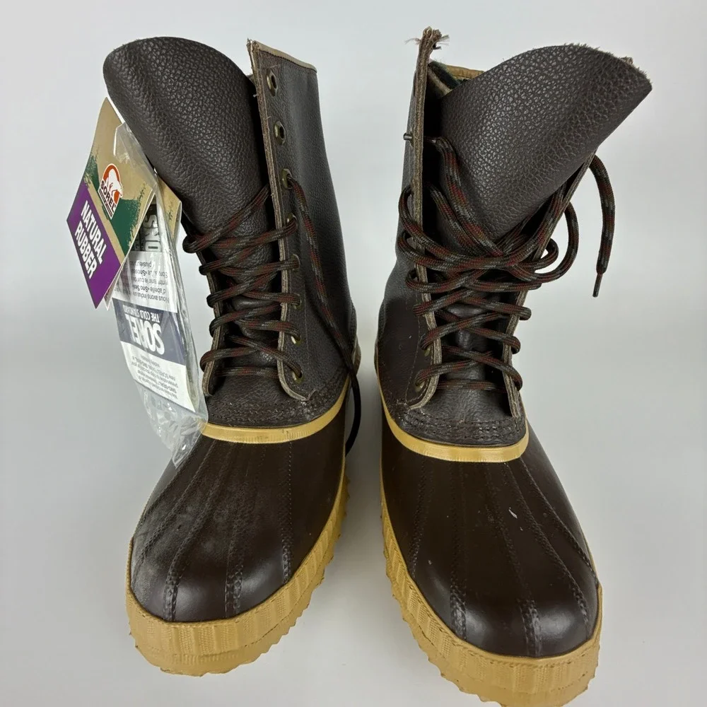 Vintage Sorel Caribou Winter Snow‎ Boots Mens 7 Arctic Pac Chocolate  Canada New